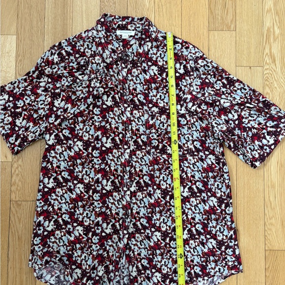Beachlunchlounge Abstract Floral Button Down Blouse - Size L - Picture 6 of 7